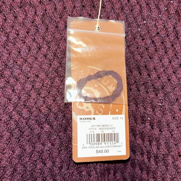 {Sonoma} Maroon Textured Sweater - New with Tags - Picture 6 of 9